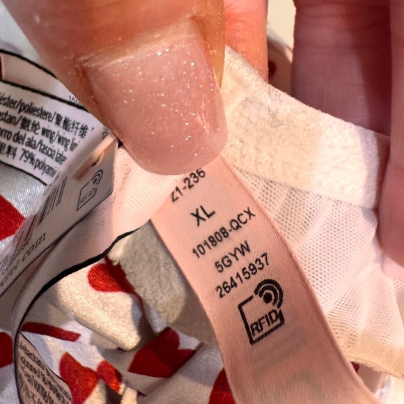 NWT Victorias Secret Red Heart Print Satin Demi‎ Bra White Red Bow XL Valentines - Picture 9 of 11